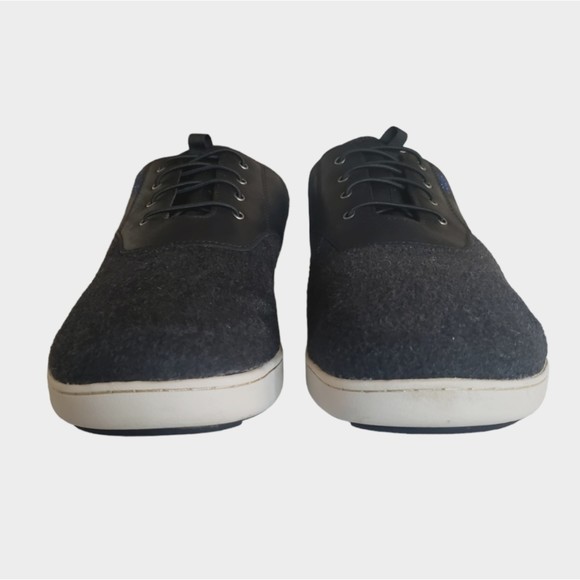 Olukai Nohea Moku Hulu Shoes Men\'s 12 Gray Black Leather Wool Slip On Sneakers main image 4